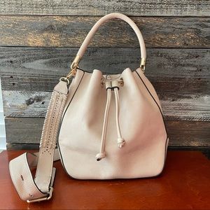 LA DIVA Beige Faux Leather Crossbody Hobo Bag